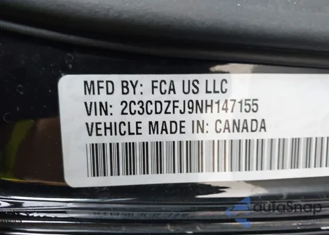 2022 Dodge Challenger R/T Scat Pack Widebody из США, поврежденный, VIN 2C3CDZFJ9NH147155